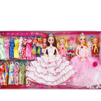 音乐巴比洋娃娃套装大礼盒婚纱公主衣服女孩子玩具儿童生日 加长版P2款 8D真眼12关节+108件