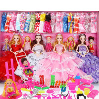 音乐巴比洋娃娃套装大礼盒婚纱公主衣服女孩子玩具儿童生日 加长版P8款 灯光音乐9D眨眼12关节+108件