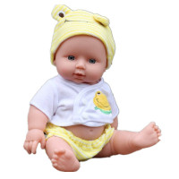 智能仿真婴儿玩具会说话宝宝洋娃娃软胶硅胶洗澡安抚陪睡娃娃 30CM黄色青蛙 30CM有发音4声(无配件)