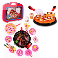 过家家生日蛋糕切切乐儿童仿真烧烤炉厨房饮料机冰淇淋玩具 烧烤炉+蛋糕+餐具手提箱