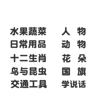 幼儿童宝宝无声挂图墙贴画单面全套早教看图学习认知0-3岁 识物10张+身高贴