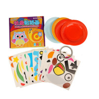 创意纸盘贴纸画 幼儿园儿童DIY制作纸盘子手工粘贴画女孩玩具 10个纸盘套装