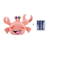 横着走路的创意螃蟹 男女孩灯光万向电动儿童玩具 花瓣粉-普通电池
