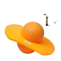 跳跳球儿童蹦蹦球加厚弹跳球玩具平衡踏板弹力球健身运动 方板黄色蹦蹦球+打气筒+气针