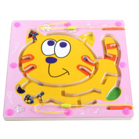 儿童飞行棋磁性运笔迷宫玩具走珠女孩男孩宝宝儿童周岁1-2-3-4-5-6岁 小猫迷宫+飞机棋