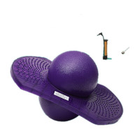 跳跳球儿童蹦蹦球加厚弹跳球玩具平衡踏板弹力球健身运动 方板紫色蹦蹦球+打气筒+气针