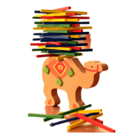 创意猫头鹰平衡积木儿童木质拼搭构建平衡积木玩具1-3-6周岁 骆驼平衡积木