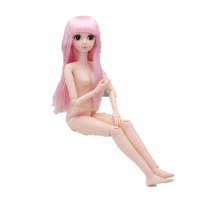 60厘米新款娃娃3分sd裸娃女孩公主玩大芭比娃娃粉肌冰公主素体裸娃圣诞 12号 60厘米裸娃