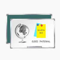 黑板田字格小黑板挂式家用教学儿童教师粉笔字双面磁性练字黑板贴 白板-正白反绿 50*70cm