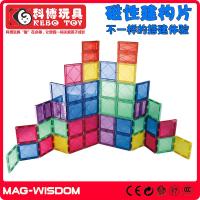 科窗磁力片儿童玩具磁性积木108件彩色透明玩具2-8岁 桶装128片（十七种形状）送10个彩窗