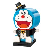 启蒙哆啦A梦动漫儿童拼装积木方头仔男女孩拼装插7岁玩具国风模型 哆啦A梦-英伦A0114