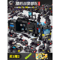 儿童樂高积木拼装玩具男孩力动脑多功能拼图模型小学10岁 8合1猎豹战警部队[买1送2]