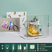 若态创意DIY艺术屋系列手工制作模型 莉莉廊ifree未央阁楼物语 朵拉的马卡龙天台（送工具7件套+防护罩）