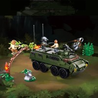 小鲁班拼装积木铁血系列 战士异形战车直升机 男孩塑料拼插玩具 铁血装甲车