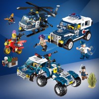 启蒙儿童礼品 拼装积木救援越狱幽灵行动儿 男孩城市警察系 雷霆阻击+追捕逃犯+远程突袭+巡警出击
