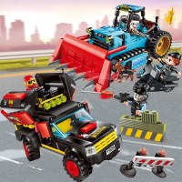 启蒙儿童礼品 拼装积木救援越狱幽灵行动儿 男孩城市警察系 特警力量+利齿推土机(487片)