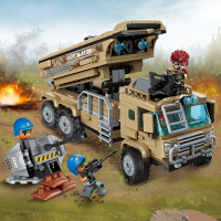 启蒙拼装积木军事战地系列海上争霸航母战舰大集合男孩6-12岁玩具 阻击导弹车