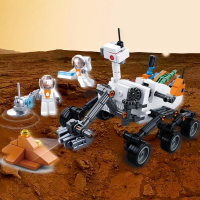 小鲁班拼装积木 星际探索航天太空基地空间站 儿童宇宙科普系列 好奇者探测车
