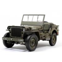 威利WELLY 1:18二战威利斯吉普 高仿真合金汽车模型 仿真模型 老爷车模型 军车模 军绿色敞篷