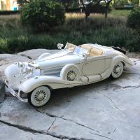 美驰图原厂仿真合金汽车模型车 1:18 1936 奔驰500K敞篷复古老爷车奔驰礼仪车模型 白色