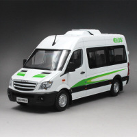 跃纪生(YUEJISHENG) 原厂1:24苏州金龙海格电动车模型 车模面包车模型 白色