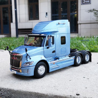 江淮原厂 1:24 格尔发K7牵引车 6*4拖头 江淮格尔发V7 卡车模型汽车模型车模 工程车模型 格尔发v7蓝色