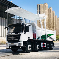 合金原厂1:24 中国重汽汕德卡渣土车 C6G 自卸车J6 洗扫车 卡车模型 乘龙H7渣土车 工程车 福田欧曼GTL白色