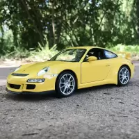 威利FX 1:18 保时捷911 GT3 合金跑车车模 汽车模型 收藏车模 摆件展示收藏 黄色
