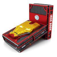 网红新款钢铁侠积木书兼容乐高复仇者联盟托尼52人仔马克MK战衣纪念手册拼装模型玩具男孩儿童拼插 钢铁侠全系列典藏版积木书