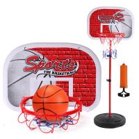 儿童篮球架子可升降铁杆室内宝宝投篮架小孩篮球框大号球类玩具 A款2米铁杆1球1气筒