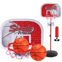 儿童篮球架子可升降铁杆室内宝宝投篮架小孩篮球框大号球类玩具 D款1.2米铁杆2球1气筒