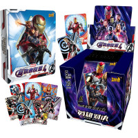 钢铁侠蜘蛛侠复仇者联盟4卡片玩具美国队长绿巨人卡牌卡 漫威英雄对决传奇版120张(概率出12星卡)+卡册