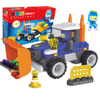 [官方正版]百变积木玩具布鲁克小队儿童婴幼儿大颗粒积木拼装拼插遥控玩具车女男孩 鲁鲁百变推土机