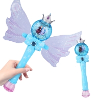 迪士尼冰雪奇缘2电动音乐灯光仿真泡泡相机液魔法棒吹泡泡卡通户外亲子玩具 8787魔法棒泡泡机[送电池*3+20ML泡液]