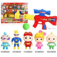 猪猪侠射击软弹玩具空气动力记分牌亲子塑料男孩儿童对战6岁 833-2[礼盒]猪猪侠单枪12子弹+5人偶