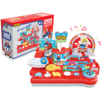 [送礼品]咏声正版授权百变校巴变形场景儿童玩具六合体场景套装消防车歌德 过关场景系列[消防队长歌德]