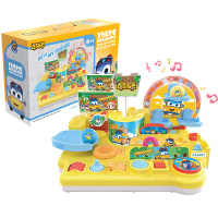 [送礼品]咏声正版授权百变校巴变形场景儿童玩具六合体场景套装消防车歌德 过关场景系列[车长歌德]