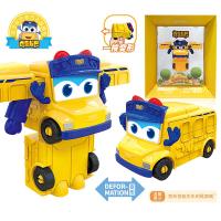正版百变校巴猪猪侠迷你变形车长歌德套装消防队长警车校车巴士男儿童玩具 迷你变形车-车长歌德[送积木+文具]