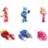 [文具+积木+贴画]爱动正品宇宙护卫队变形玩具车儿童飞机玩偶公仔男孩女孩版 宇宙护卫队-6款(3公仔+3机车)[送3礼]