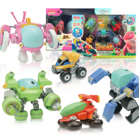 猪猪侠之恐龙日记玩具变形车儿童男孩方程车工程车越野车两栖车时光飞船五合体 任意2款变形车[联系客服备注][赠积木+文具]