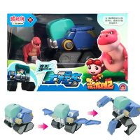 猪猪侠之恐龙日记玩具变形车儿童男孩方程车工程车越野车两栖车时光飞船五合体阿五铁拳虎竞速 工程车+小霸王龙【赠积木+文具】