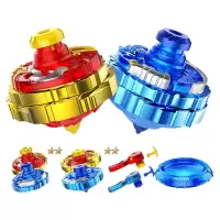 三宝超变战陀陀螺玩具拉线旋转合体二星升级版超能环圣焰红龙男孩双层新款梦 [二星升级版]圣焰红龙+猎兵蓝龙套装(送战斗盘)