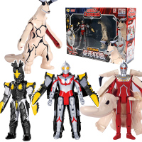 庄臣正版奥特曼玩具咸蛋超人变形怪兽男孩儿童变形机器人宇宙赛文泰罗拼装艾雷王克拉勃 变形2只装-宇宙+赛文[送积木+文具]