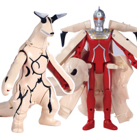 庄臣正版奥特曼玩具咸蛋超人变形怪兽男孩儿童变形机器人宇宙赛文泰罗拼装艾雷王克拉勃王杰 赛文超人变形艾雷王[送积木+文具]