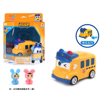 百变校巴儿童变脸汽车玩具惯性车回力汽车歌德套装警车消防车玩具声光版校车车长警长消防 惯性联动系列[回力车]车长歌德+玩偶