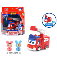 百变校巴儿童变脸汽车玩具惯性车回力汽车歌德套装警车消防车玩具声光版校车车长警长消防 惯性联动系列[回力车]消防队长+玩偶