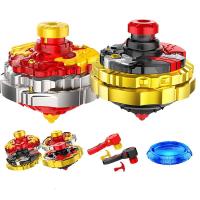 三宝超变战陀玩具陀螺儿童拉线对战合体圣焰红龙超能环战斗盘蓝龙 圣焰红龙+暗影黑龙[送35cm战斗盘]