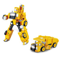 儿童合体变形机器人合金变形工程车挖掘机吊车铲车推土机汽车人生日套装 合金碎骨猎人[斗车]