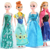 冰雪奇缘娃娃玩具艾莎公主安娜娃娃爱沙公主芭巴比娃娃女孩生日套装玩具爱莎公主玩具1 跨代6关节4组合装