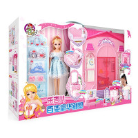 [女孩玩具]乐吉儿娃娃魔法包包儿童芭比娃娃套装大礼盒洋娃娃别墅城堡房子过家家玩具 A060[百变豪华别墅]